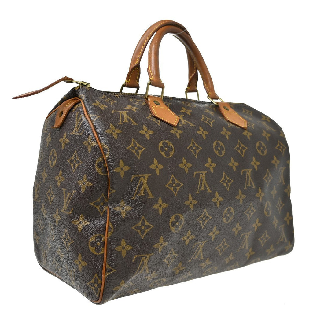 Louis Vuitton Speedy Handbag Monogram Canvas Brown Canvas Handbag ( )