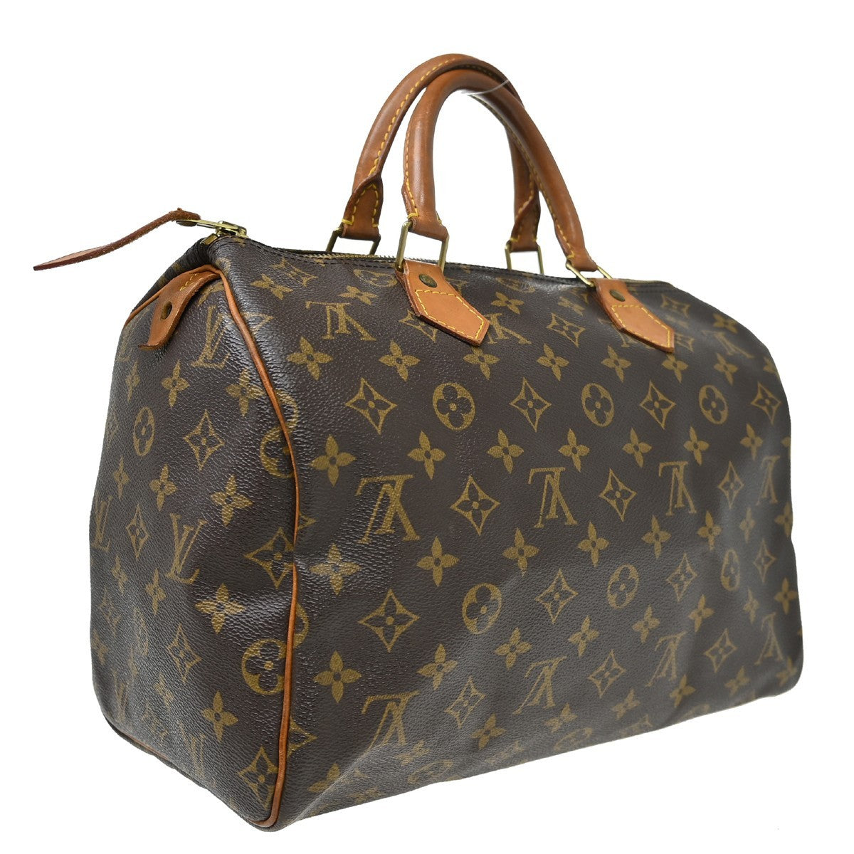 Louis Vuitton Speedy Handbag Monogram Canvas Brown Canvas Handbag ( )