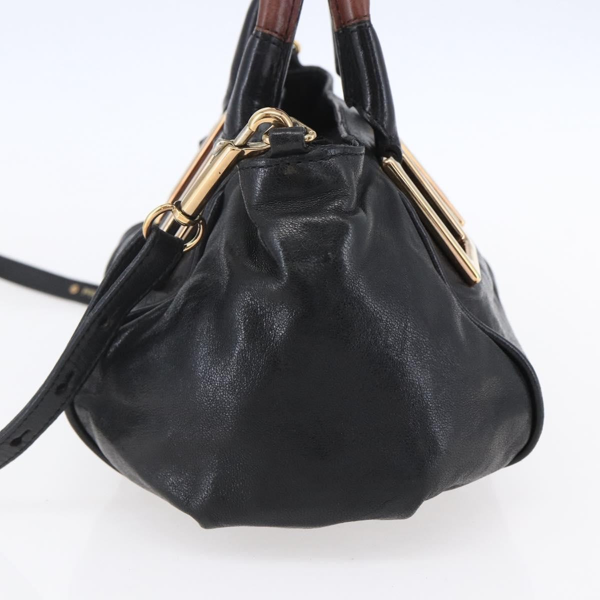 Chloe Ethel Handbag Leather Black Leather Handbag (Authentic  )