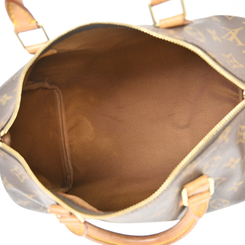 Louis Vuitton Speedy Handbag Monogram Canvas Brown Canvas Handbag ( )