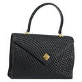 Bally Vintage Flap Handbag Quilted Leather Black Leather Handbag (Authentic  )