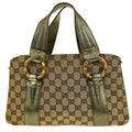 Gucci Belted Bucket Tote Gg Canvas With Leather Beige Canvas Handbag ( )