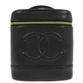 Chanel Vintage Timeless Cosmetic Case Caviar Black Leather Handbag (Authentic  )