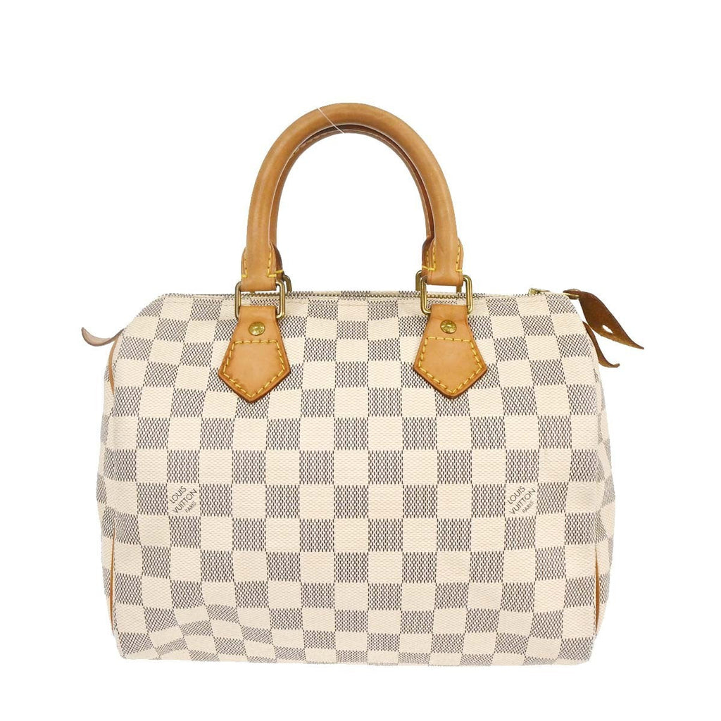 Louis Vuitton Speedy Handbag Damier White Canvas Handbag ( )