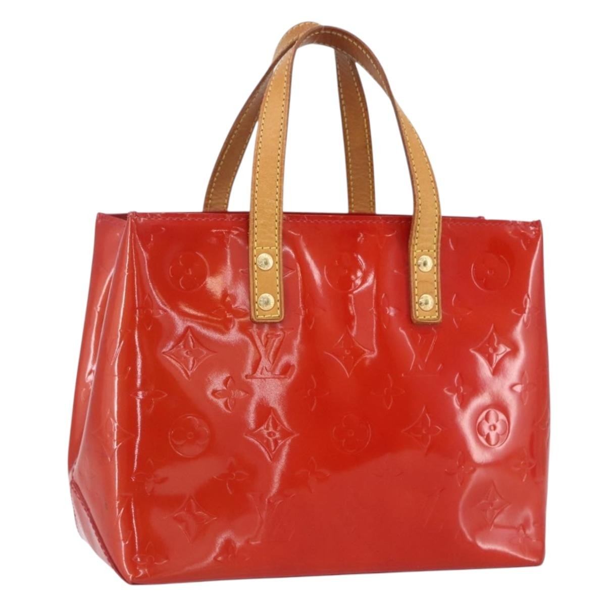 Louis Vuitton Reade Handbag Monogram Vernis Red Patent_Leather Handbag (Authentic  )