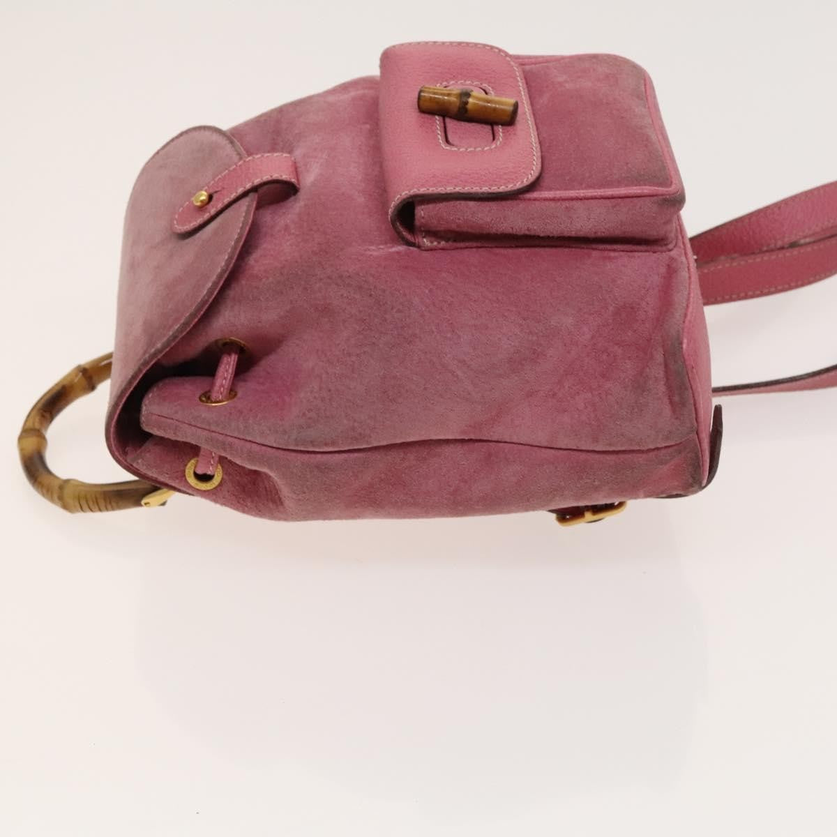 Gucci Gucci Bamboo Backpack Daim Pink Suede Backpack Bag (Authentic  )