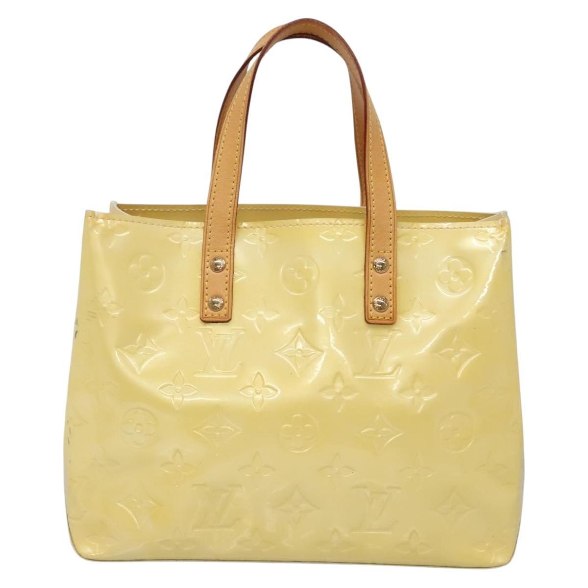 Louis Vuitton Reade Handbag Monogram Vernis Ecru Patent_Leather Bag (Authentic  )
