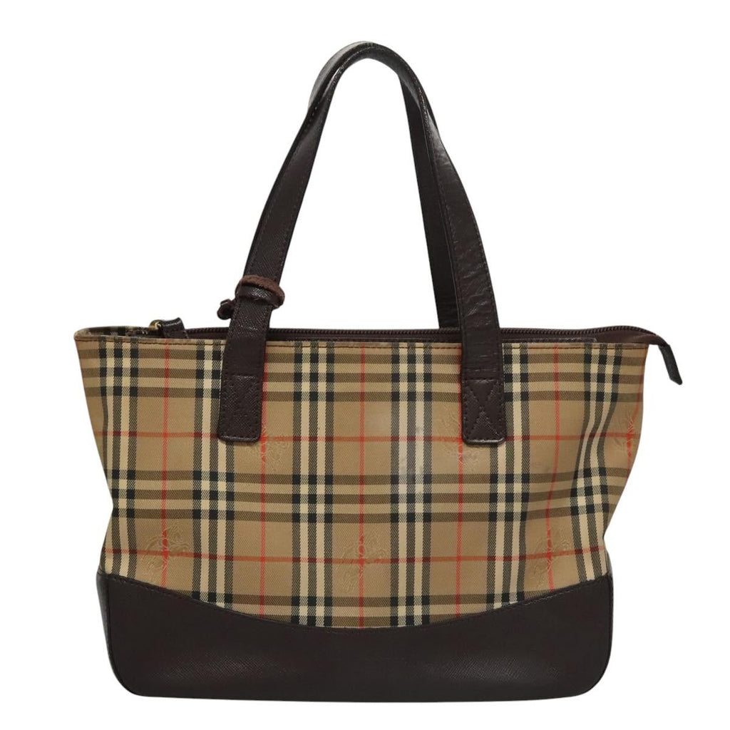 Burberry Nova Check Handbag Nova Check Canvas And Leather Beige Canvas Handbag (Authentic  )