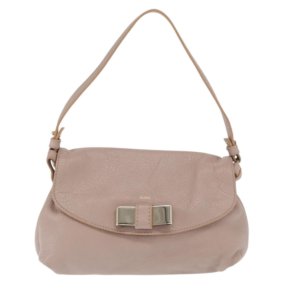 Chloe Lily Shoulder Bag Leather Beige Leather Handbag (Authentic  )