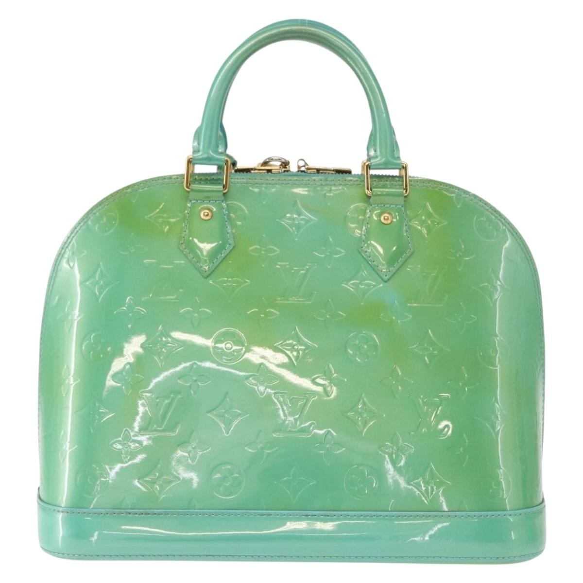 Louis Vuitton Alma Handbag Patent Leather Blue Patent_Leather Handbag (Authentic  )