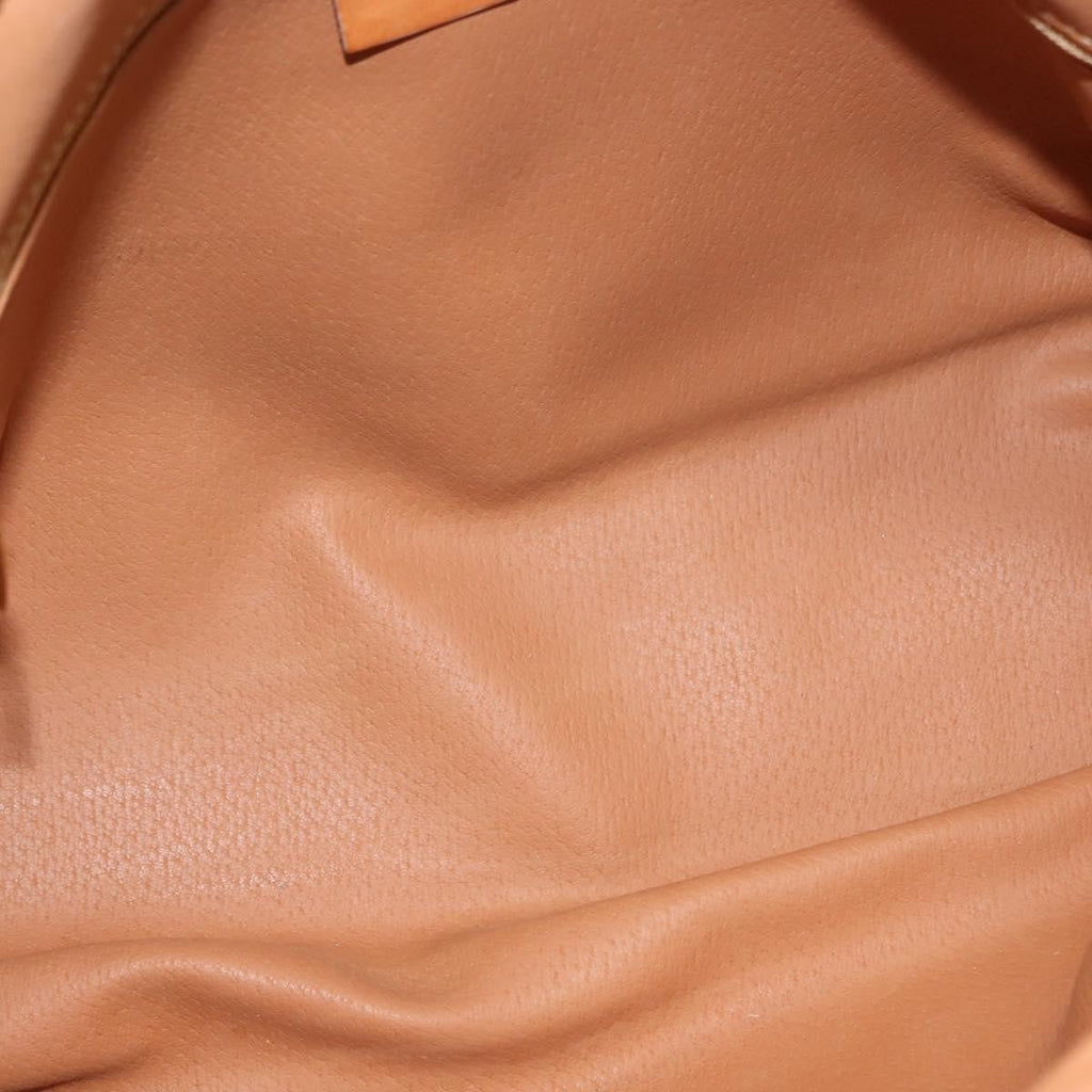 Celine Vintage Macadam Handbag Canvas And Leather Brown Canvas Handbag (Authentic  )