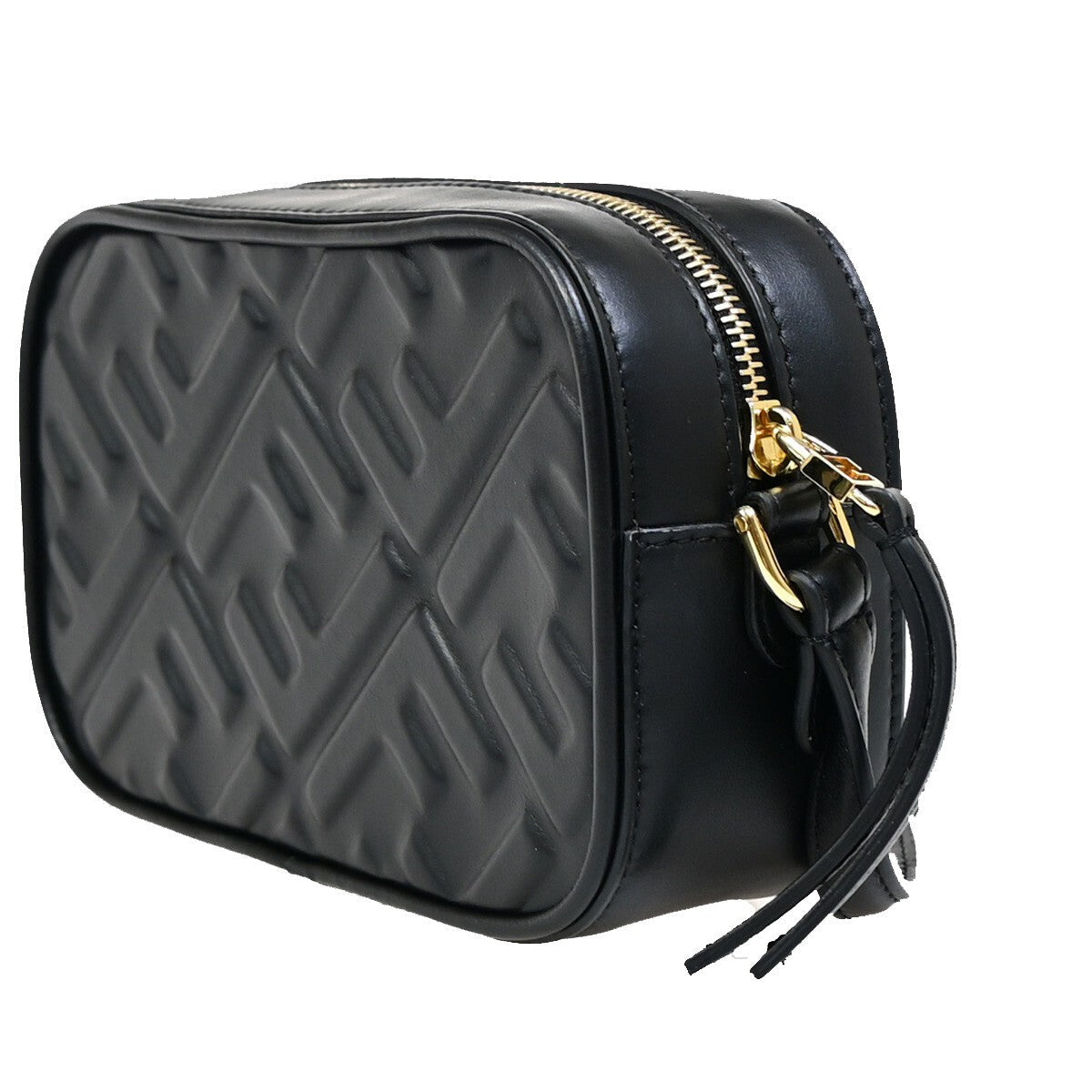Fendi Camera Bag Zucca Embossed Leather Black Leather Handbag ( )