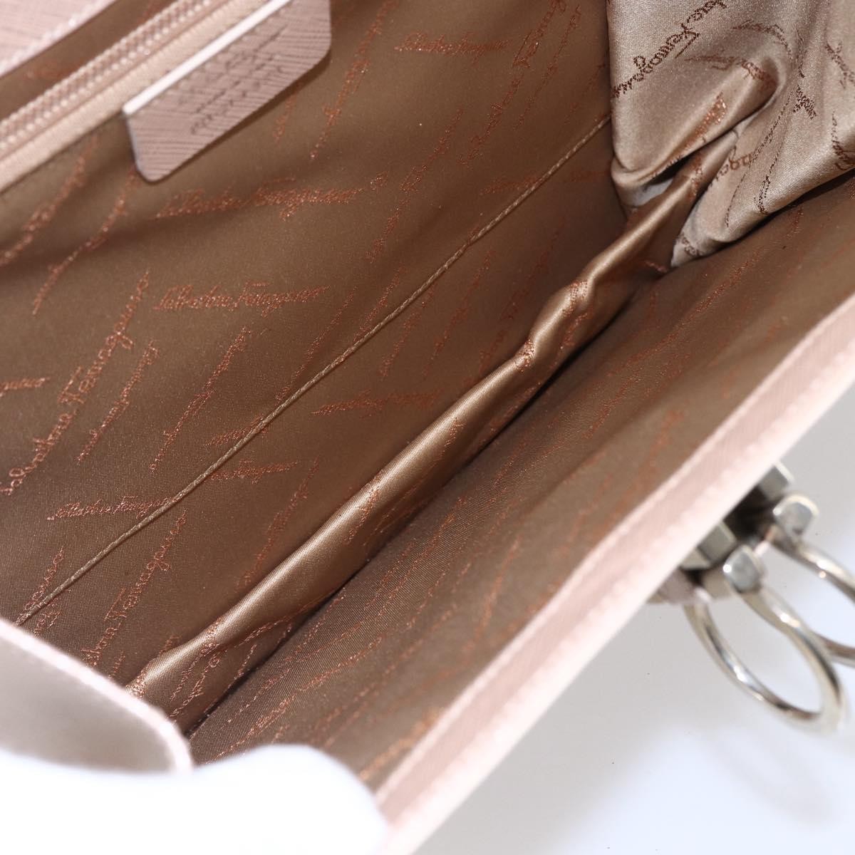 Salvatore Ferragamo Gancini Handbag Leather Pink Leather Handbag (Authentic  )
