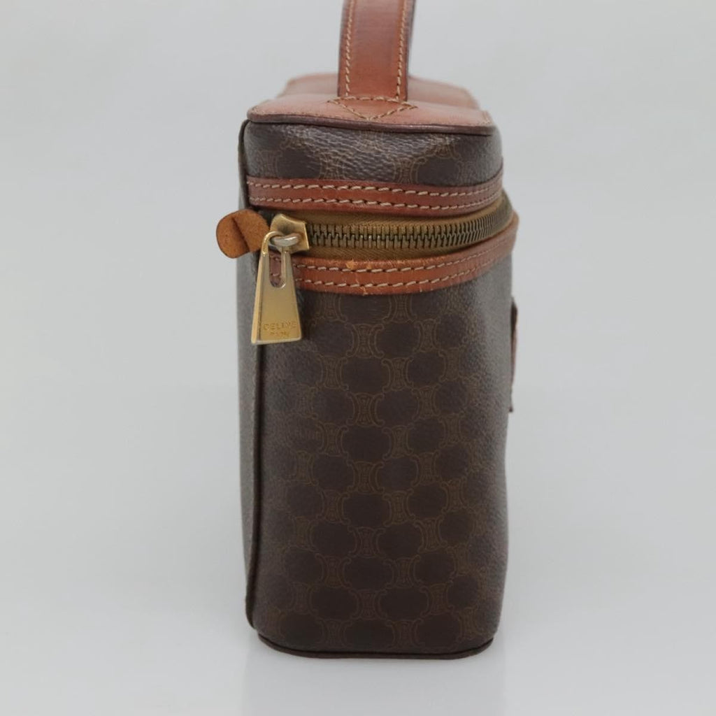 Celine Macadam Vanity Bag Canvas Brown Pvc Bag (Authentic  )