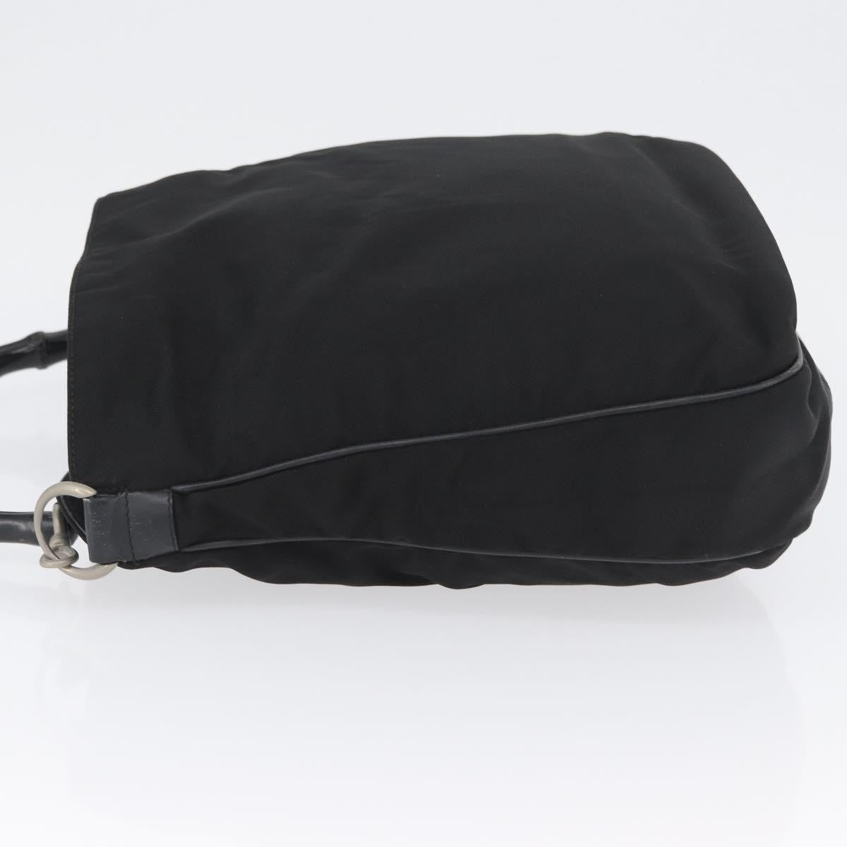 Gucci Vintage Bamboo Handle Bag Nylon Black Nylon Handbag ( )