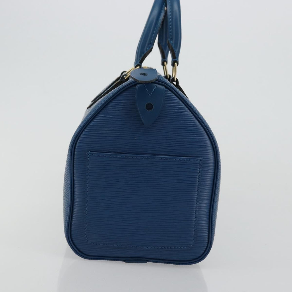 Louis Vuitton Speedy Handbag Epi Leather Blue Leather Handbag ( )