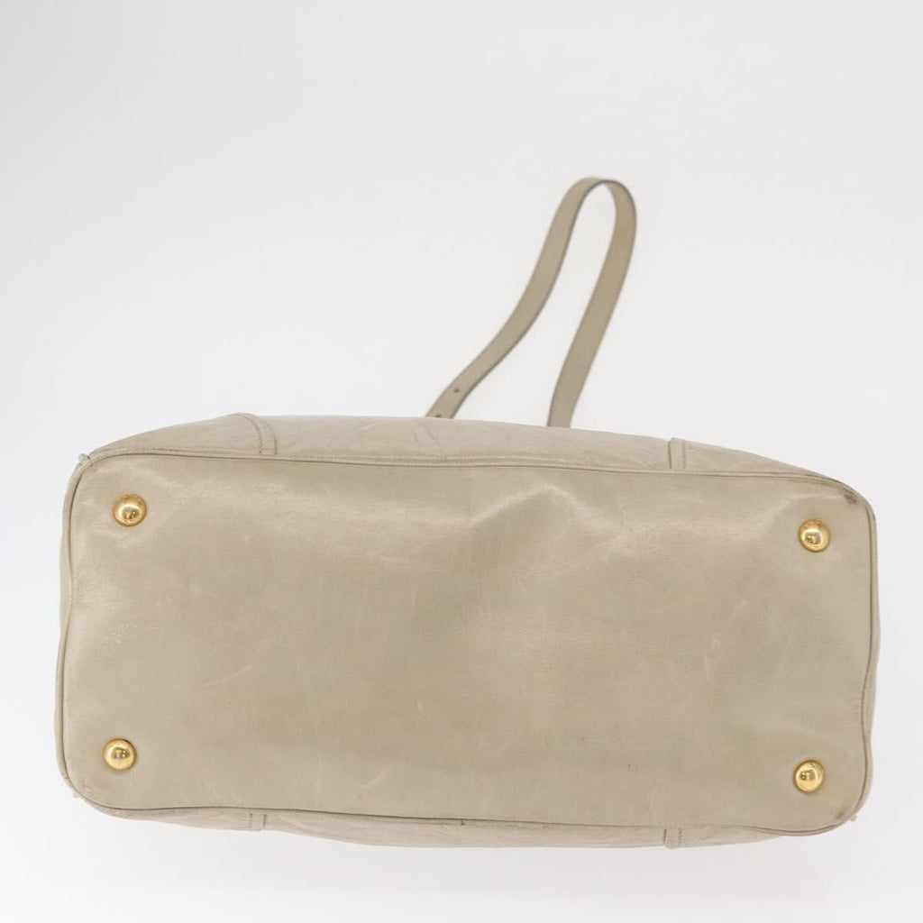 Prada Tote Vitello Daino Vitello Daino Beige Leather Handbag (Authentic  )