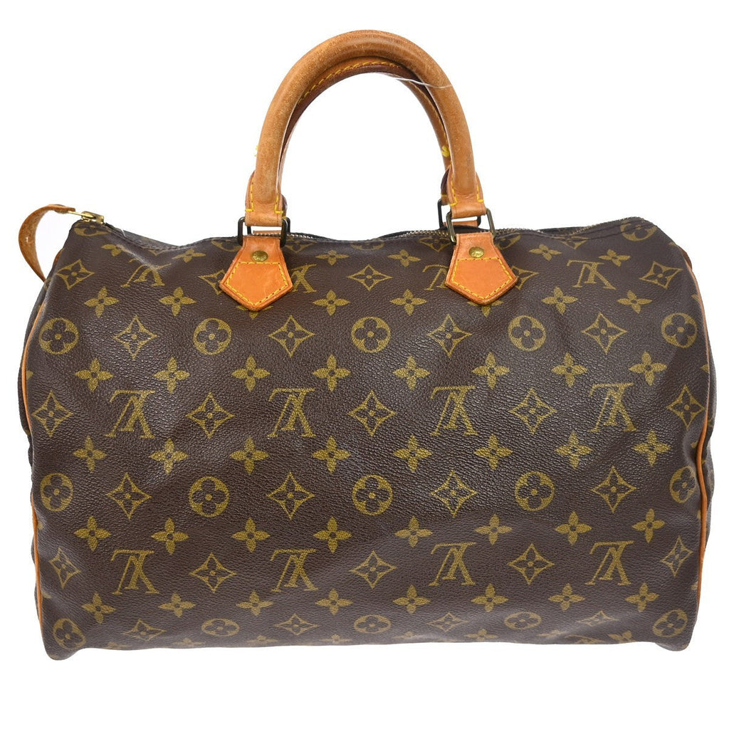 Louis Vuitton Speedy Handbag Monogram Canvas Brown Canvas Handbag ( )