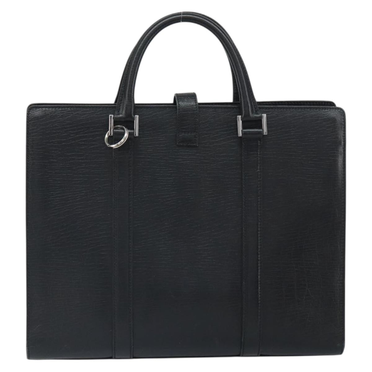 Gucci Vintage Handbag Leather Black Leather Handbag (Authentic  )