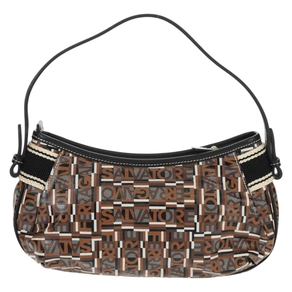Salvatore Ferragamo Gancini Handbag Leather Multicolour Leather Handbag (Authentic  )
