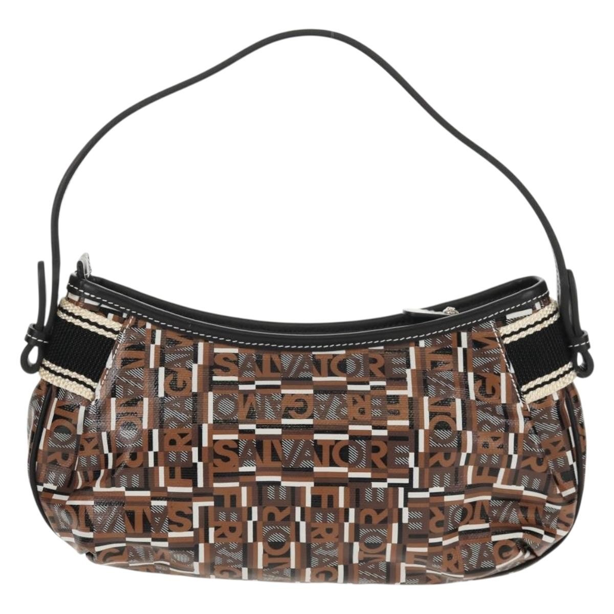 Salvatore Ferragamo Gancini Handbag Leather Multicolour Leather Handbag (Authentic  )