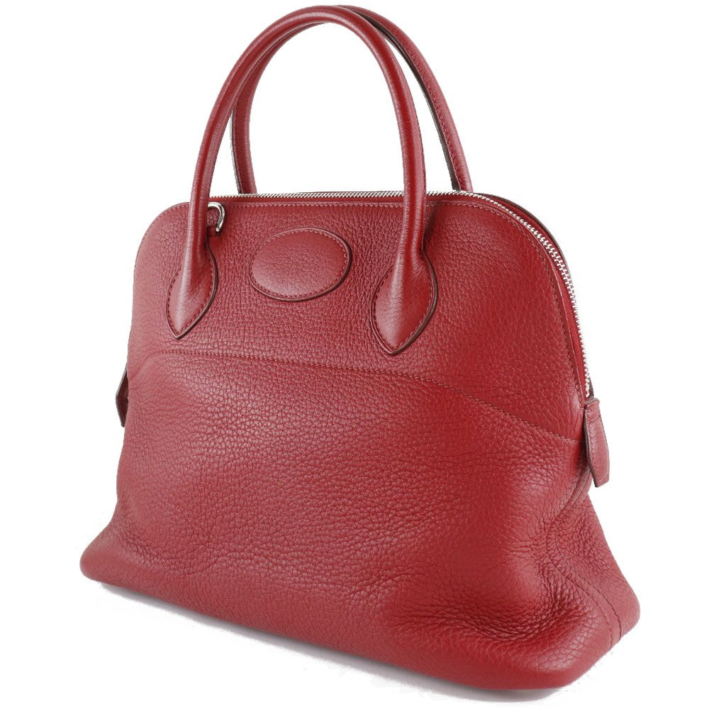 Hermes Bolide Bag Clemence Red Leather Handbag (Authentic  )