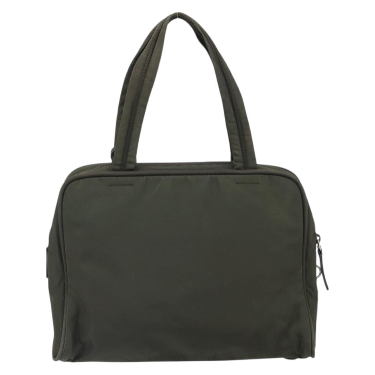 Prada Zip Around Tote Tessuto Khaki Nylon Handbag (Authentic  )