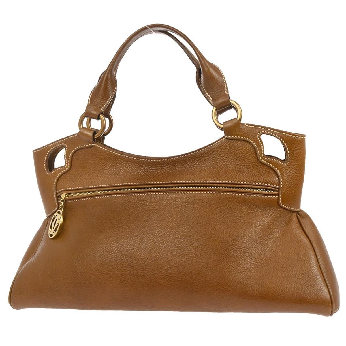 Cartier Marcello Handbag Leather Brown Leather Handbag ( )