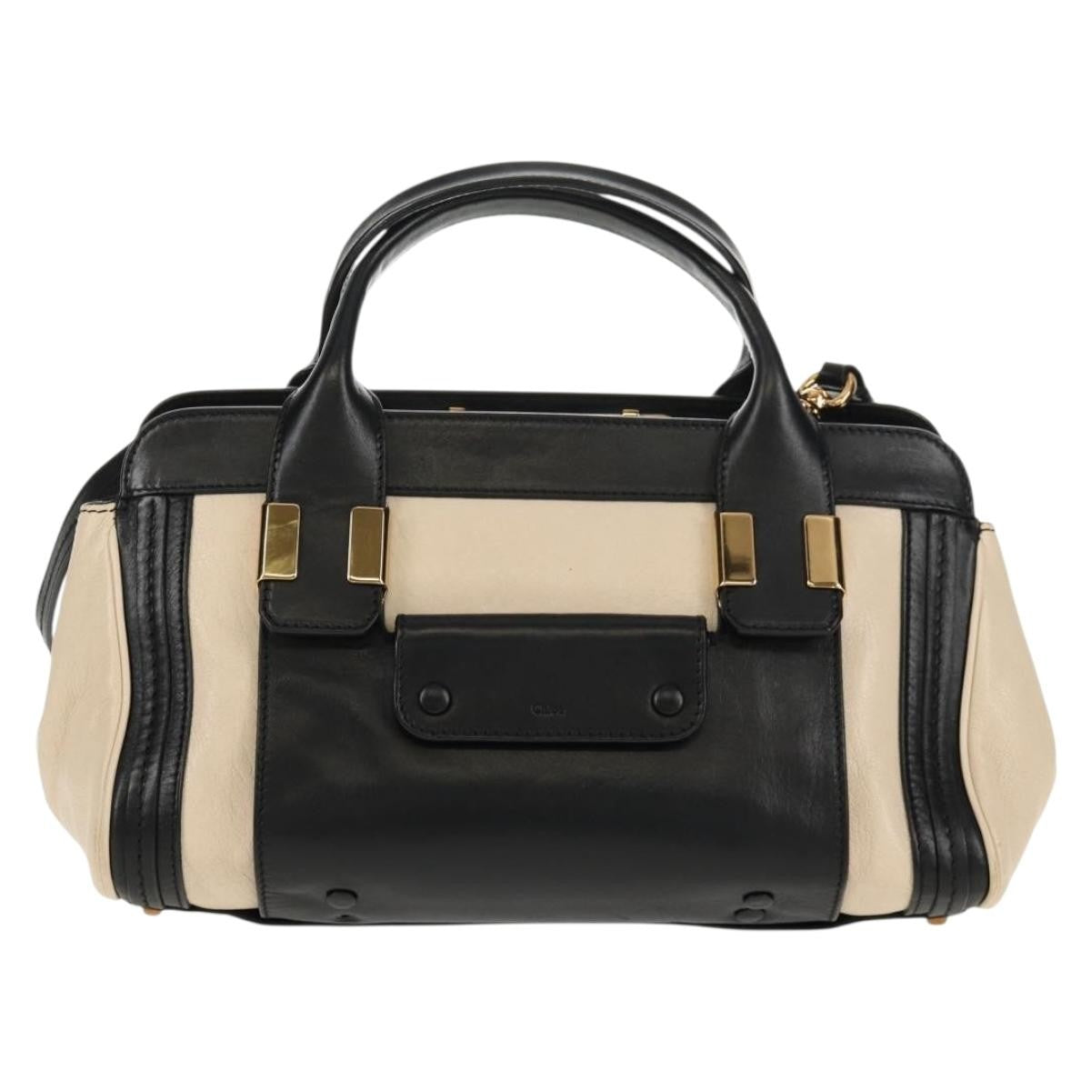 Chloe Alice Satchel Leather White Leather Handbag (Authentic  )