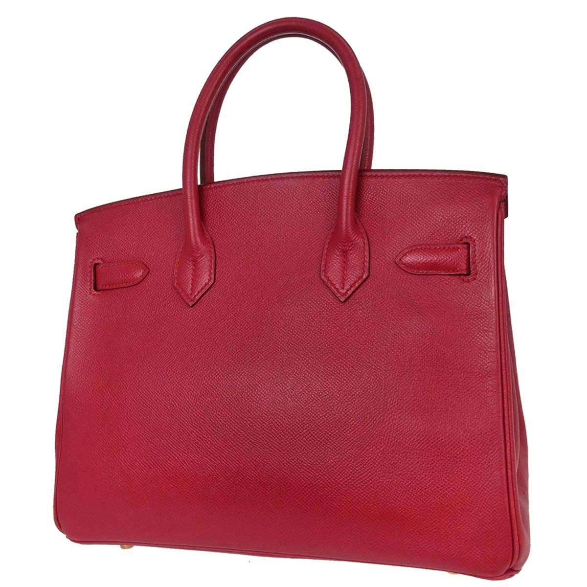 Hermes Birkin Handbag Red Courchevel With Gold Hardware Red Leather Handbag ( )