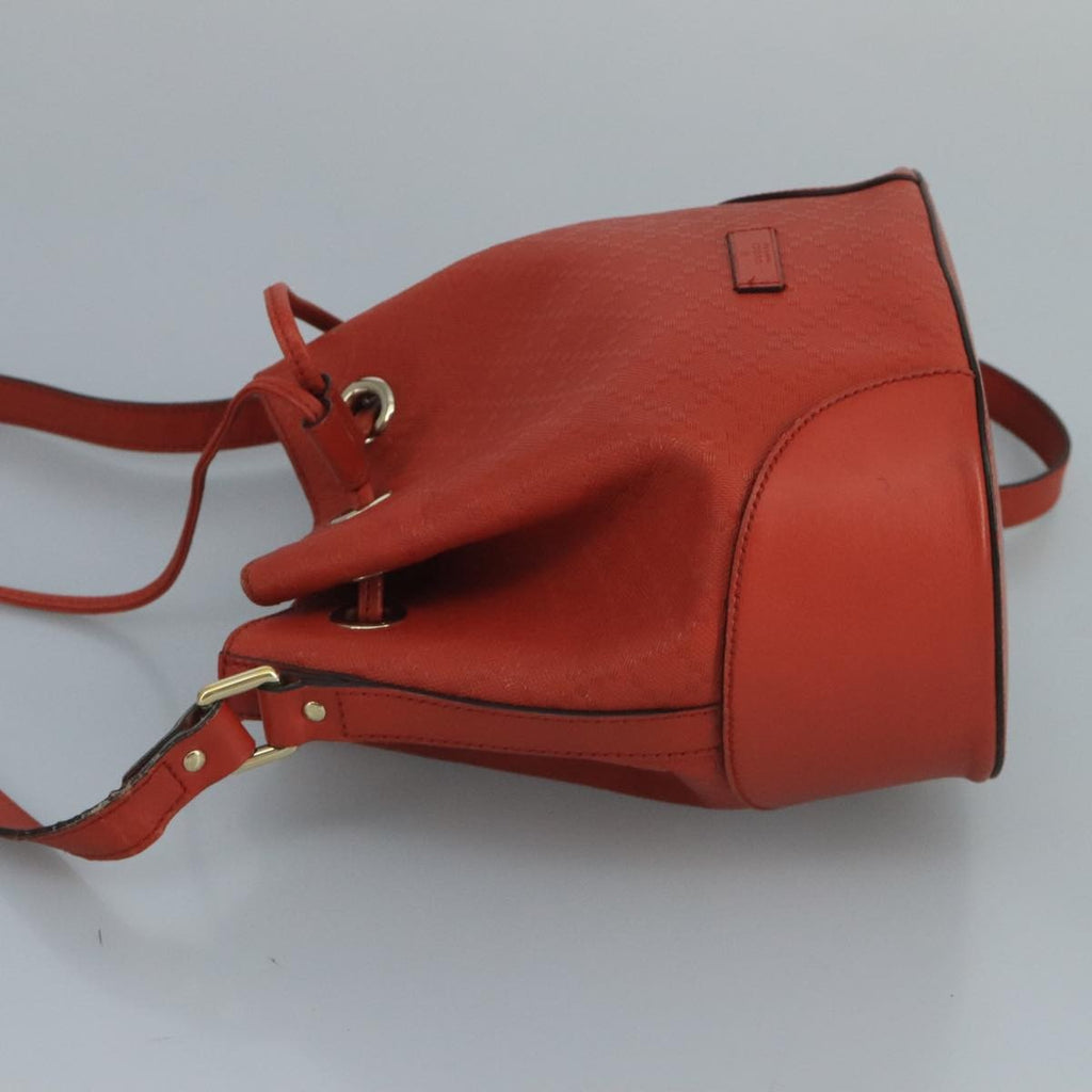Gucci Bright Bucket Bag Diamante Leather Orange Leather Bag (Authentic  )