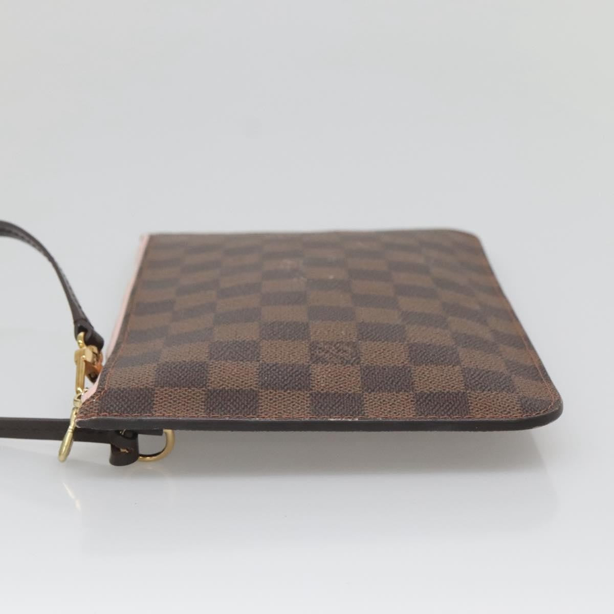 Louis Vuitton Neverfull Pochette Damier Brown Canvas Bag (Authentic  )