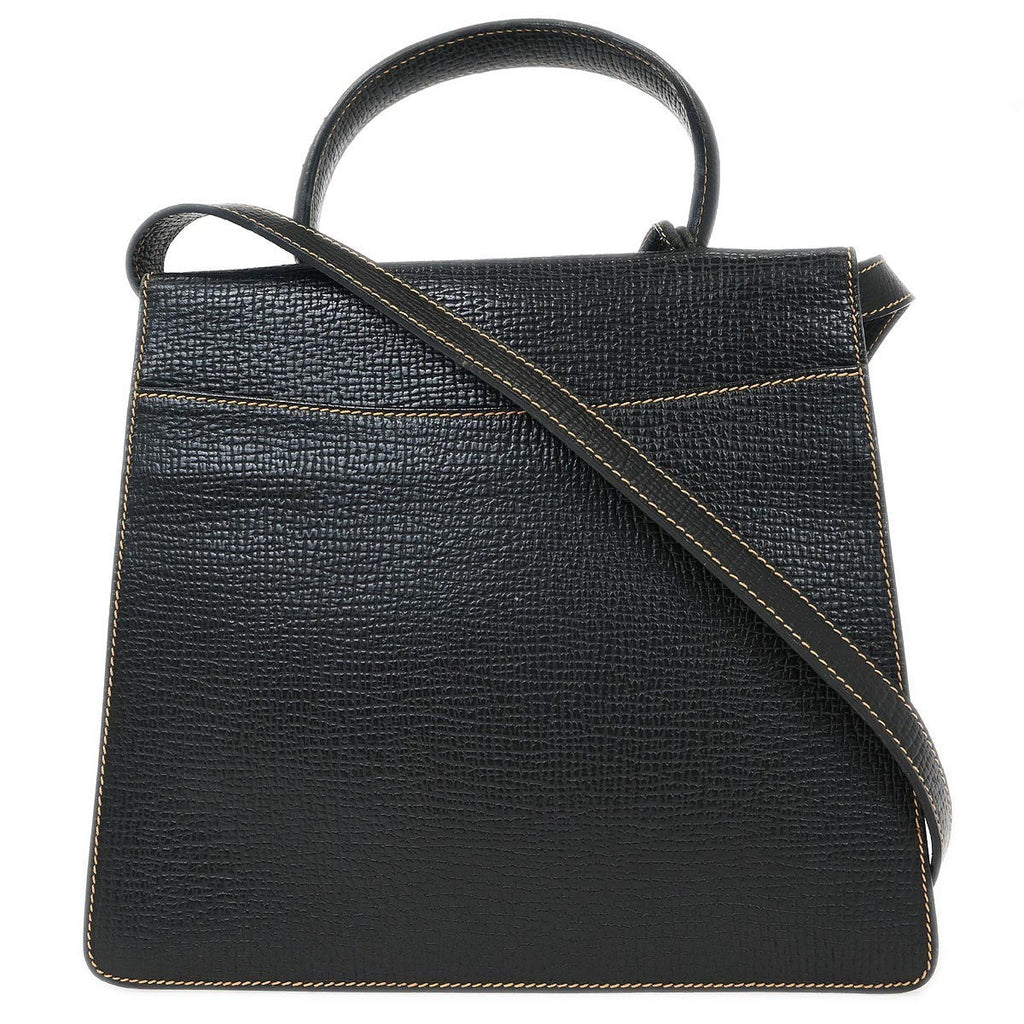 Loewe Barcelona Shoulder Bag Leather Black Leather Handbag (Authentic  )