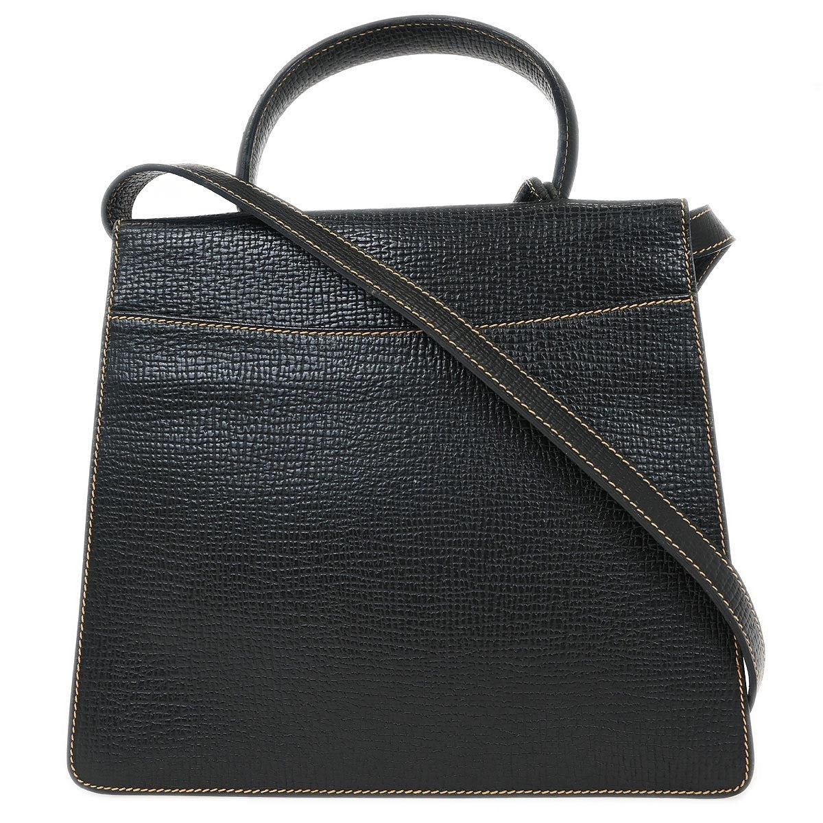 Loewe Barcelona Shoulder Bag Leather Black Leather Handbag (Authentic  )
