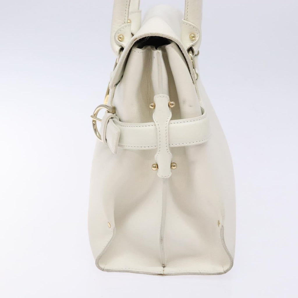 Salvatore Ferragamo Virna Satchel Leather White Leather Handbag (Authentic  )
