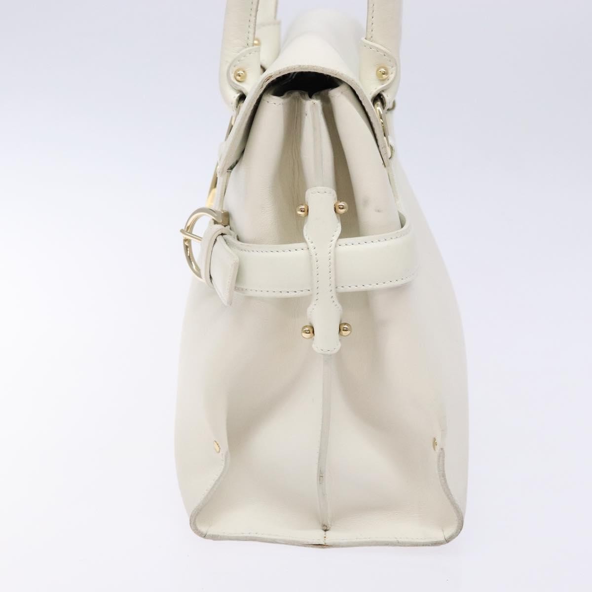 Salvatore Ferragamo Virna Satchel Leather White Leather Handbag (Authentic  )