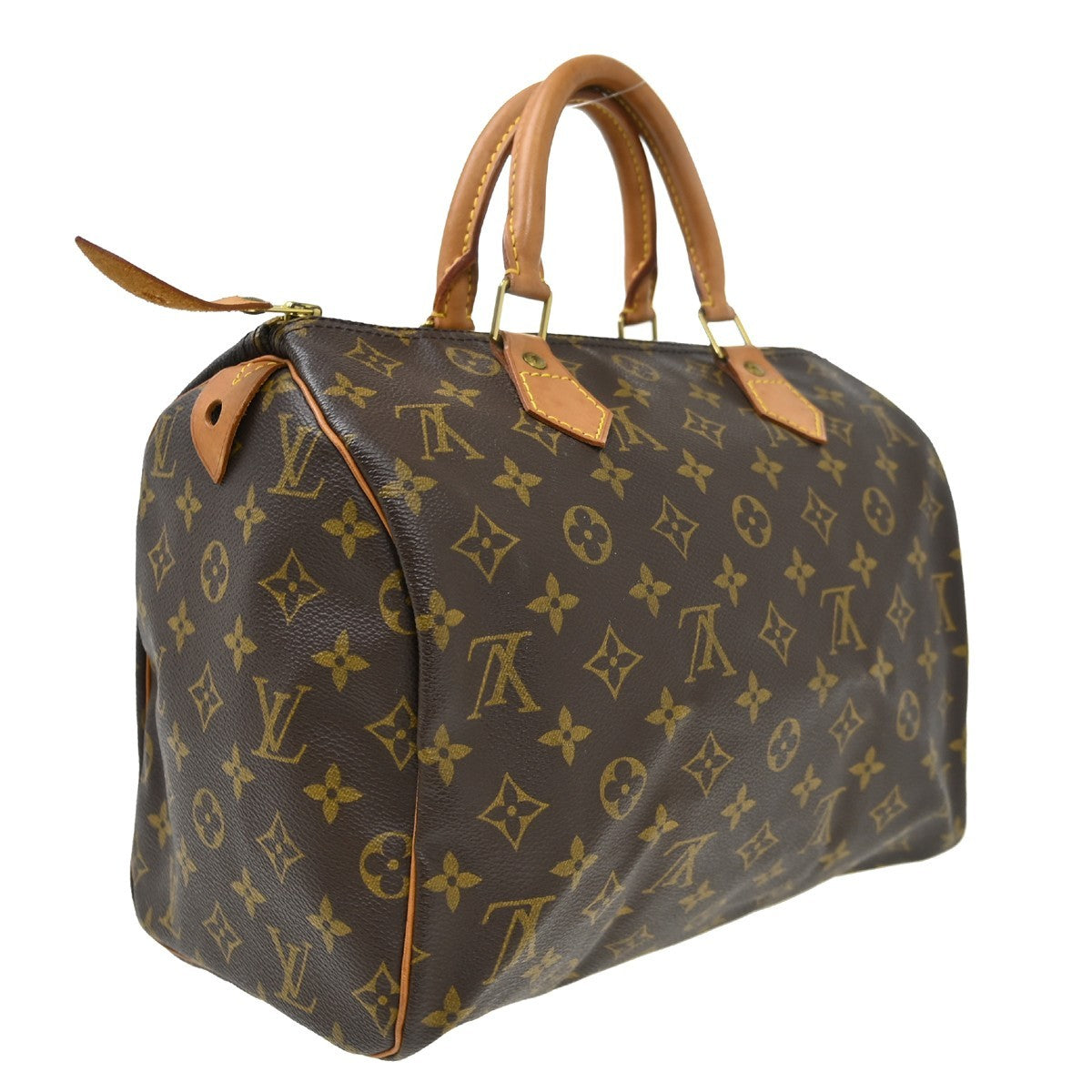 Louis Vuitton Speedy Handbag Monogram Canvas Brown Canvas Handbag ( )