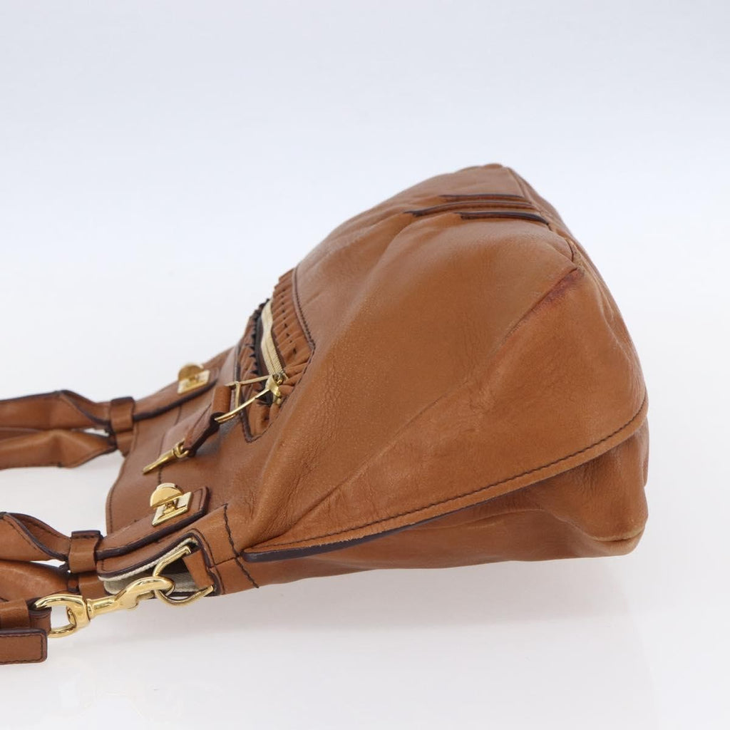 Chloe Margaret Handbag Leather Brown Leather Handbag (Authentic  )