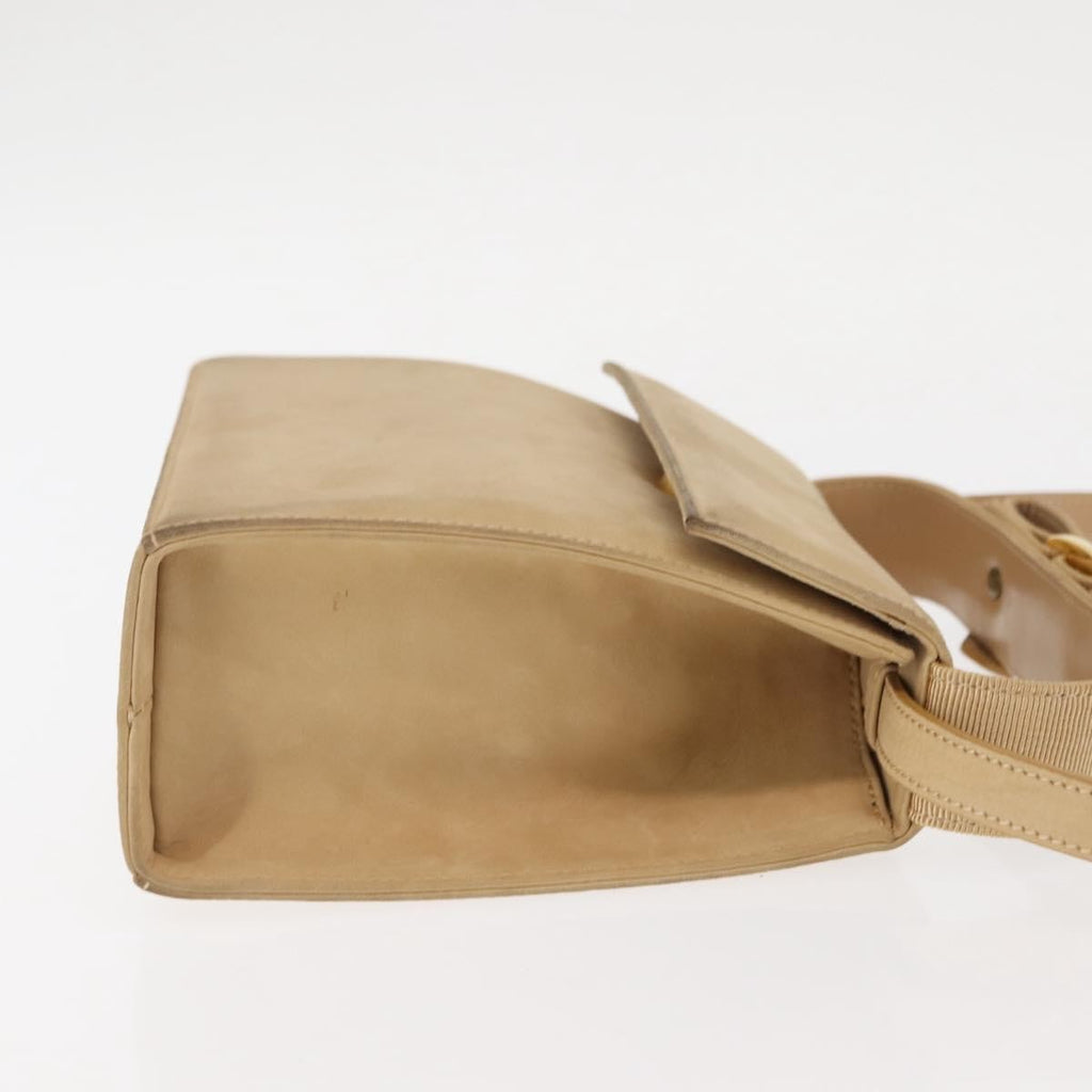 Salvatore Ferragamo Vala Handbag Suede Beige Suede Handbag (Authentic  )