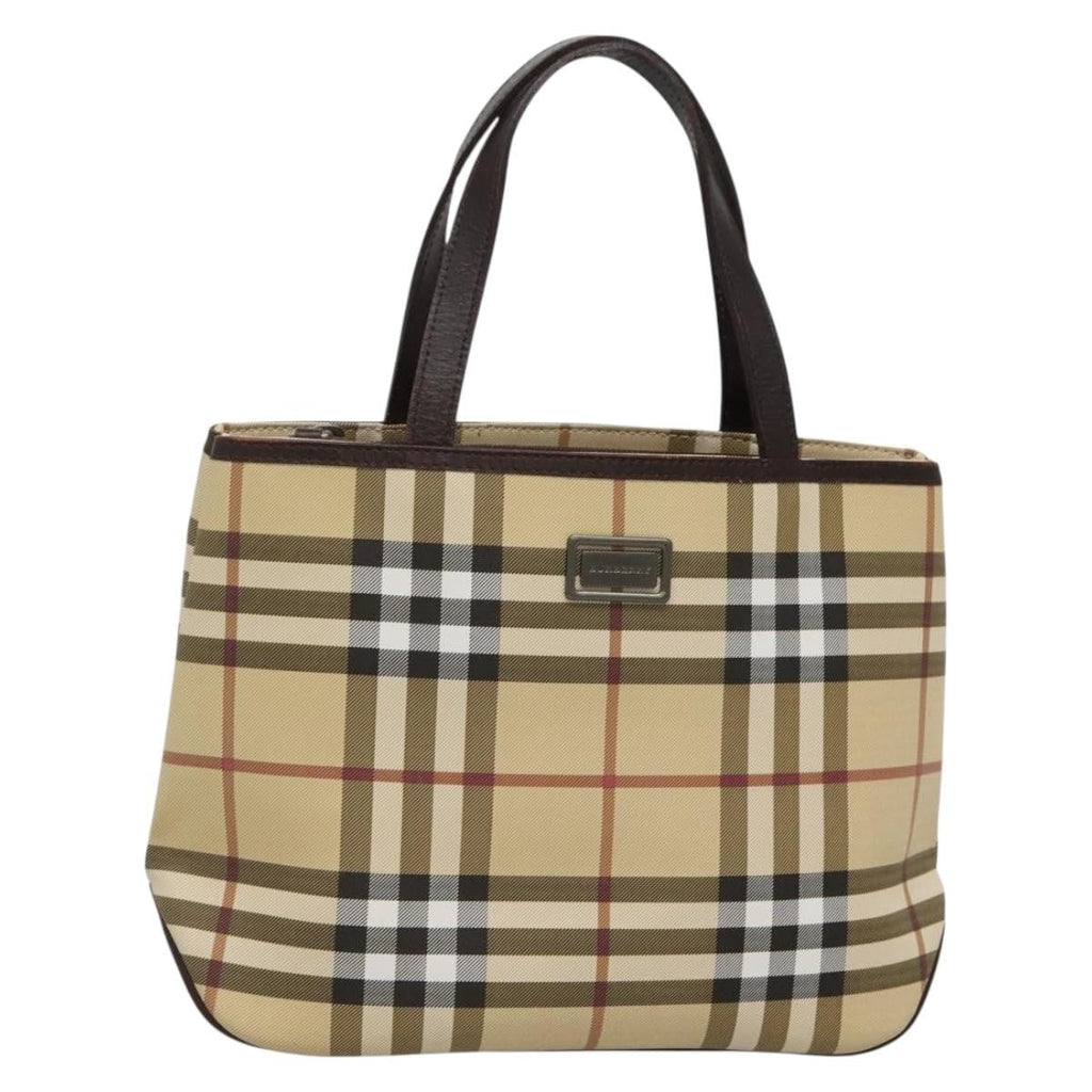 Burberry Nova Check Handbag Nova Check Canvas Beige Canvas Handbag (Authentic  )