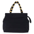Salvatore Ferragamo Vala Handbag Canvas Navy Canvas Handbag (Authentic  )