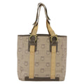 Salvatore Ferragamo Gancini Handbag Canvas Beige Canvas Handbag (Authentic  )