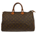 Louis Vuitton Speedy Handbag Monogram Canvas Brown Canvas Handbag ( )