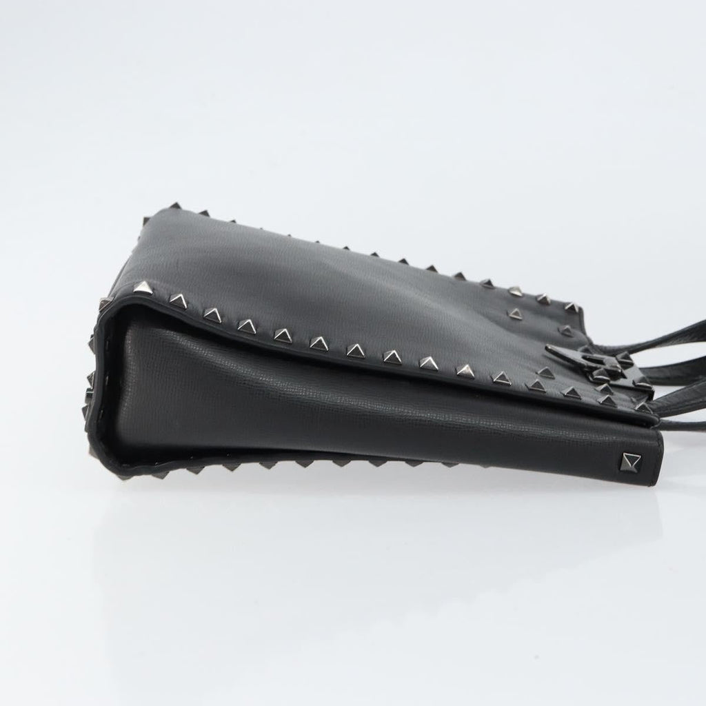 Valentino Garavani Rockstud Tote Rigid Leather Black Leather Handbag (Authentic  )