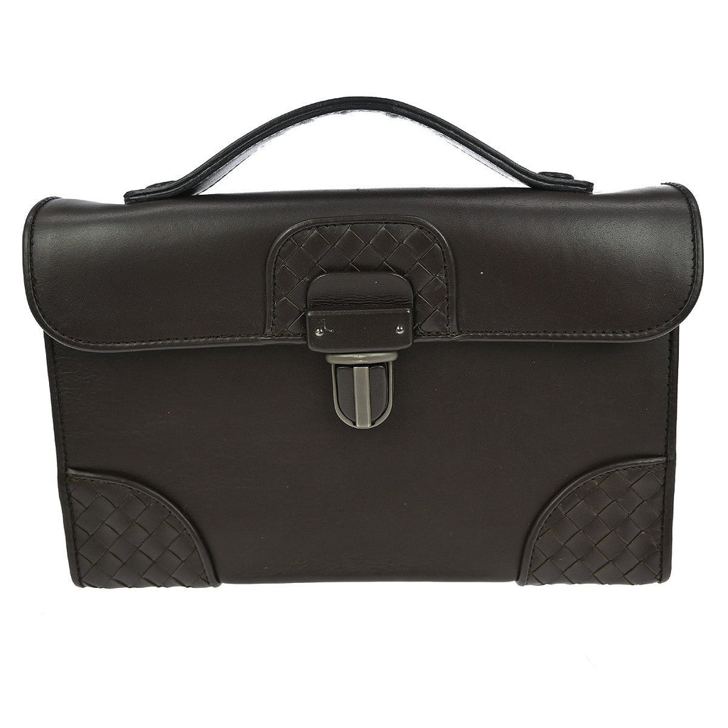 Bottega Veneta Intrecciato Handbag Leather Brown Leather Handbag ( )