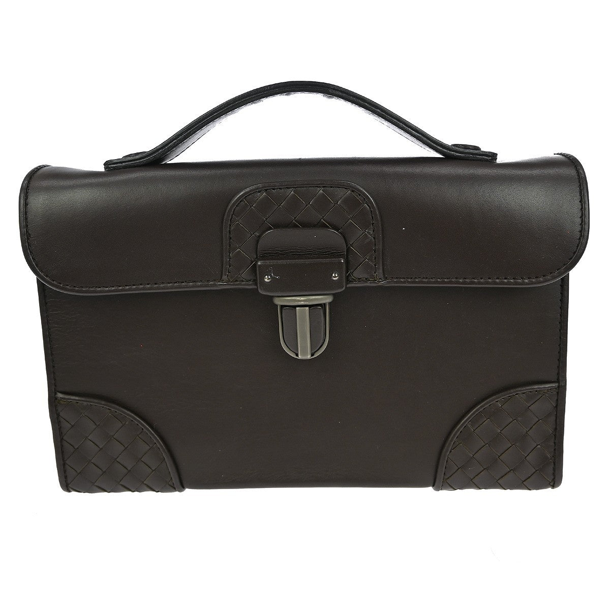 Bottega Veneta Intrecciato Handbag Leather Brown Leather Handbag ( )