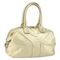 Saint Laurent Easy Y Bag Pebbled Leather Gold Leather Bag (Authentic  )