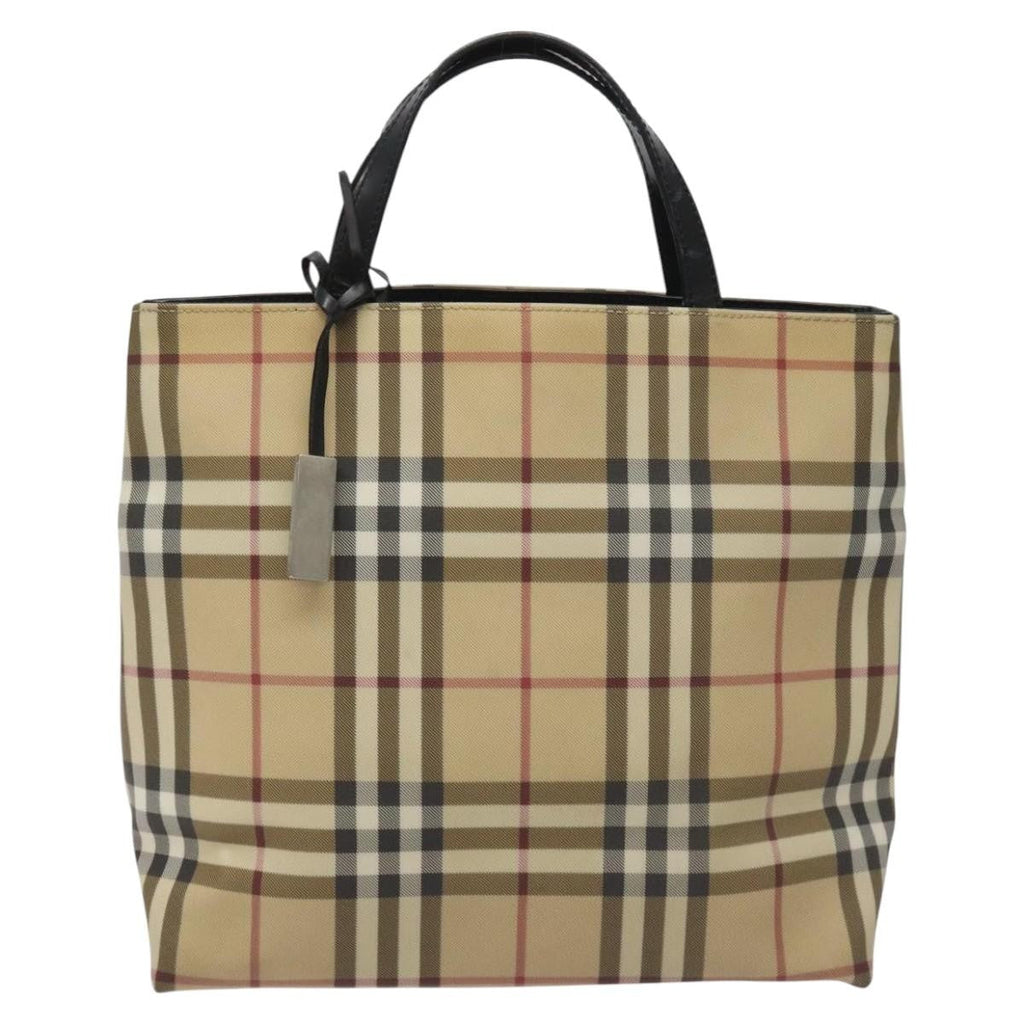 Burberry Nova Check Handbag Nova Check Canvas Beige Canvas Handbag (Authentic  )