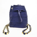 Salvatore Ferragamo Vara Chain Backpack Canvas Purple Canvas Backpack Bag (Authentic  )