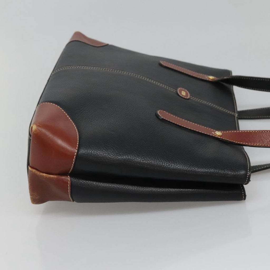 Bally Vintage Shoulder Bag Leather Black Leather Handbag ( )